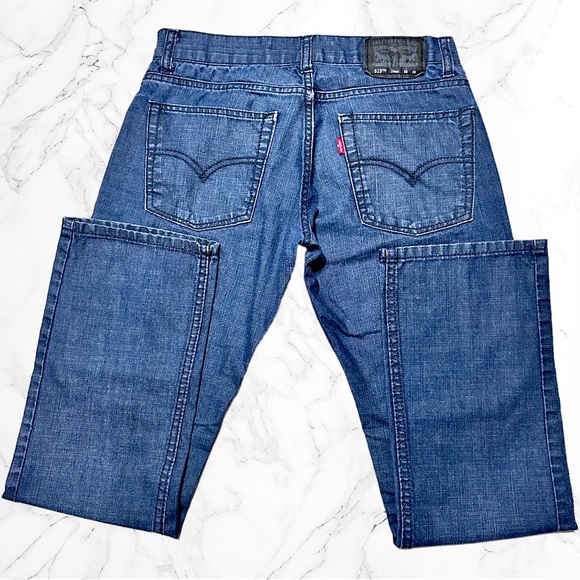 Levi's 513 Slim Straight Fit Jeans Dark Indigo Kids Size 16R 28x28 - Picture 3 of 10